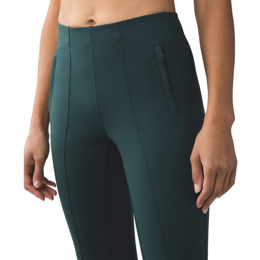 LULULEMON forest green high rise pants
